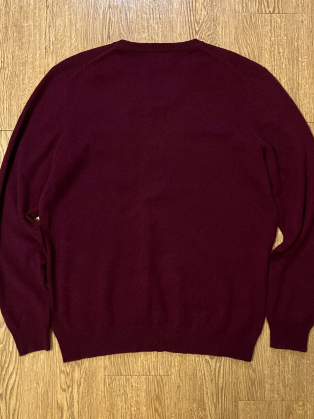 Club Room Estate Cashmere Sweater Mens Large Burgundy V Neck Maroon Pullover L - Picture 4 of 6